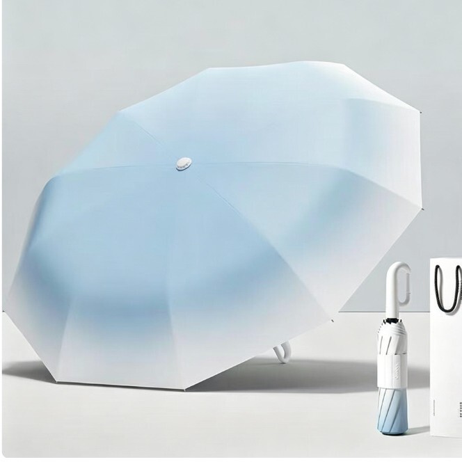 High-Quality Gradient Automatic Umbrella, Sun Protection, Uv Protection, Foldable Sunshade, Suitable for Students, Dual-Use for Sun and Rain, for Men and Women