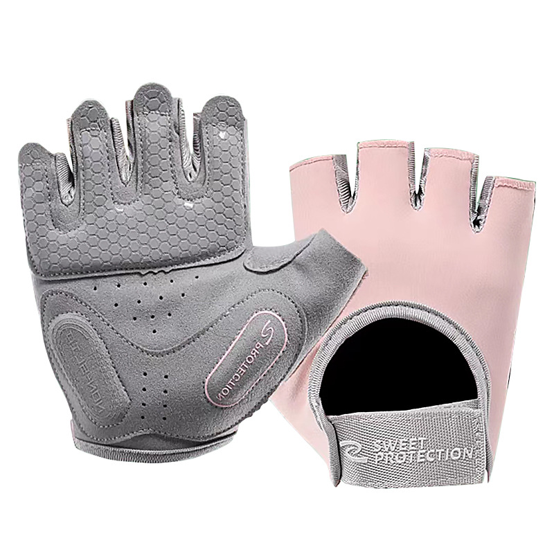 Medio dedo guantes deportivos de fitness Delgado transpirable absorbente de sudor antideslizante protector de mano entrenamiento barra horizontal montar al aire libre hombres y mujeres guantes