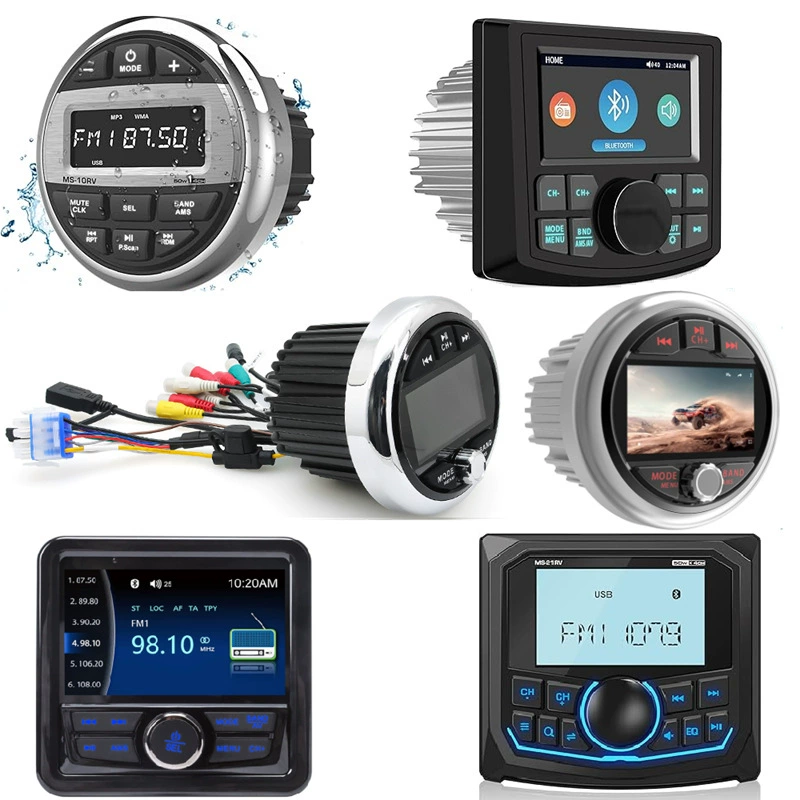 Пылезащищенный MP5/MP3-плеер с поддержкой Bluetooth для моторных лодок, спецтехники, ванных комнат и саун.