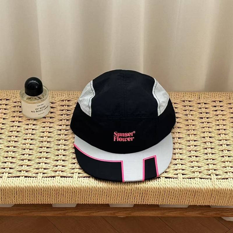 韓国のトレンディなブランドのカラーブロック速乾性野球帽女性の夏の日焼け止めナイロン薄いフラットつばヒップホップ帽子ストリートダンス|undefined