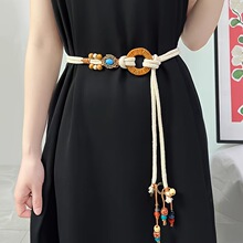 百搭手工编织腰带女细配裙子复古防过敏连衣裙汉服配饰装饰腰绳
