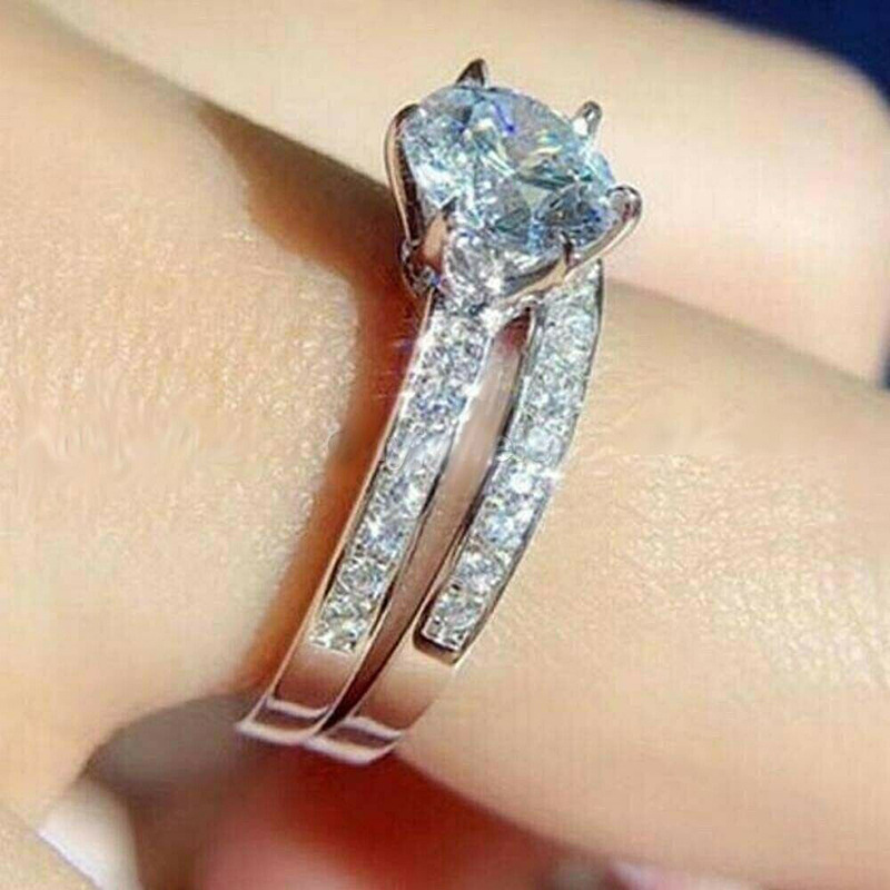 Cao Shi simuliert Schneeflocke für Paare, Hochzeitszeremonie-Set, Sechs-Klauen-Geschenkring zum Valentinstag_voghion.com