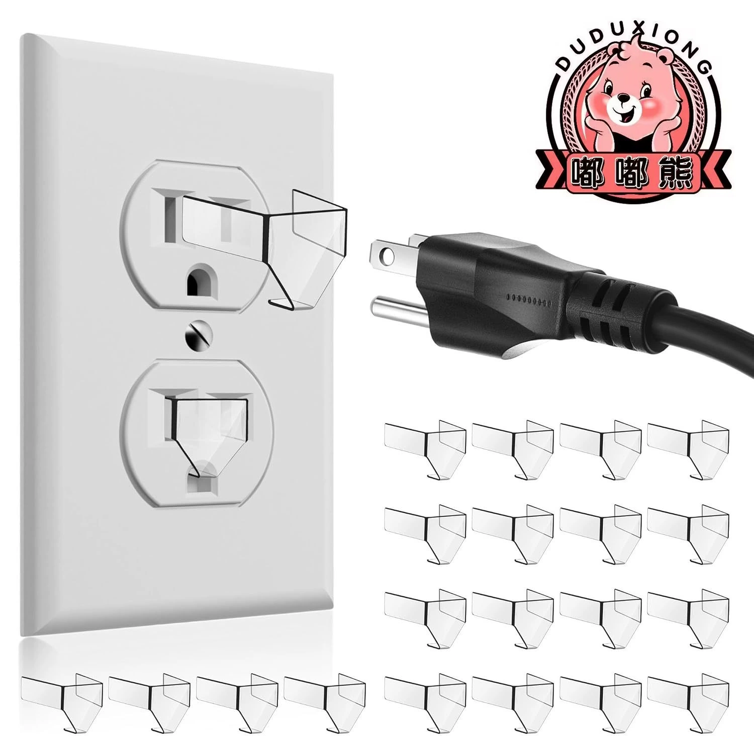 Прозрачный медведь США детское противоконтактное гнездо крышка детское питание 3 ноги повернуть 2 ноги Защитная крышка розетки