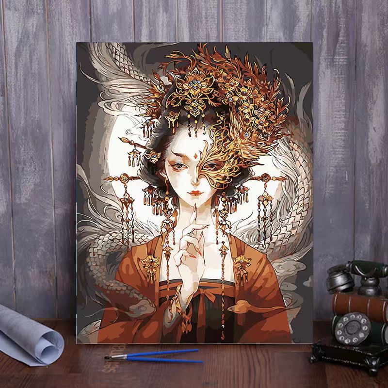 Fábrica al por mayor pintura al óleo digital DIY noche tranvía paisaje cura descompresión pintura al óleo pintura decorativa entrega de una sola pieza