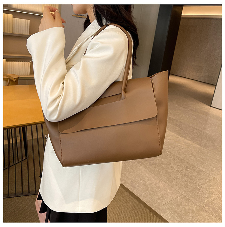 2024 Donna Nuovo Lare Capacità Alta Qualità Texture Semplice Tempo Libero Colore Solido PU Versatile Trendy Portatile Ascellare_voghion.com