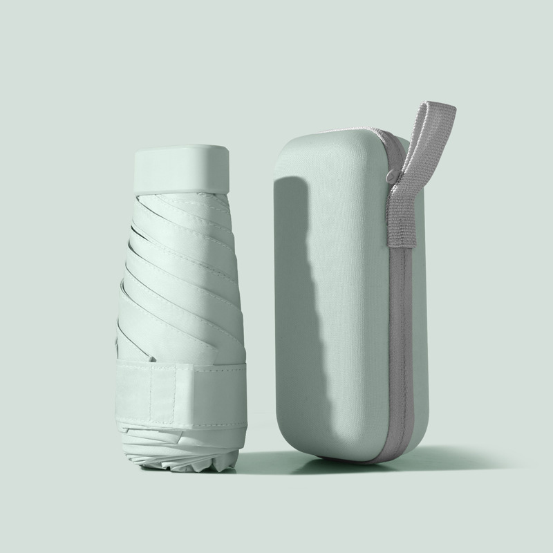 Paraguas de cartón plano de seis plegadas - verde Nilo (paraguas único sin caja)