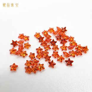 4A color five-pointed star zircon 4-8mm Wuzhou gem star naked stone diy accessories