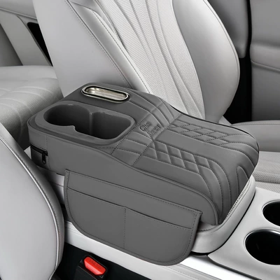 Box Car Interior Leather Armrest – Armrest box pad - gray