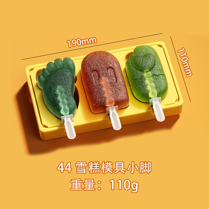 Grado Alimenticio de dibujos animados de silicona helado molde con tapa ranura para tarjeta DIY hecho a mano helado molde