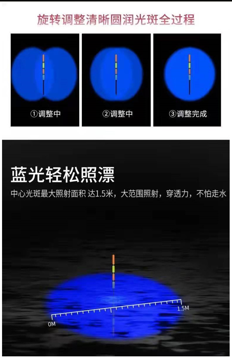 蓝光白光手电筒