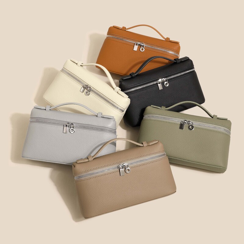 2024 New Summer Bag First Layer Cowhide Lp19 Lunch Box Bag Women's Satchel Genuine Leather Women's Bag Single Shoulder Crossbody Bag 2024 New Summer Bag First Layer Cowhide Lp19 Lunch Box Bag Women's Satchel Genuine Leather Women's Bag Single Shoulder Crossbody Bag