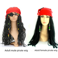 Halloween Makeup Props Hook's Captain Wigs, Pirates of the Caribbean Wigs, Wigs Head Scarves, Drop Shipping 