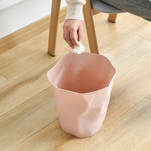 Manufacturer's trash can, home Nordic minimalist kitchen living room bedroom bathroom irregular creative pleated wastebasket
