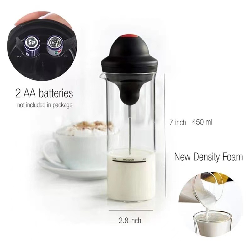 电动不锈钢搅拌头打奶器电动玻璃奶泡壶自动奶泡杯电动奶泡机详情3