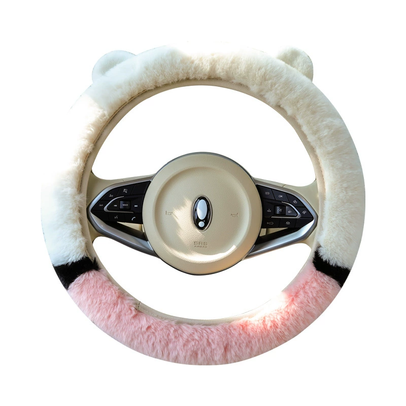 Winter plush keep warm non-slip steering wheel for men and women, cute universal handle