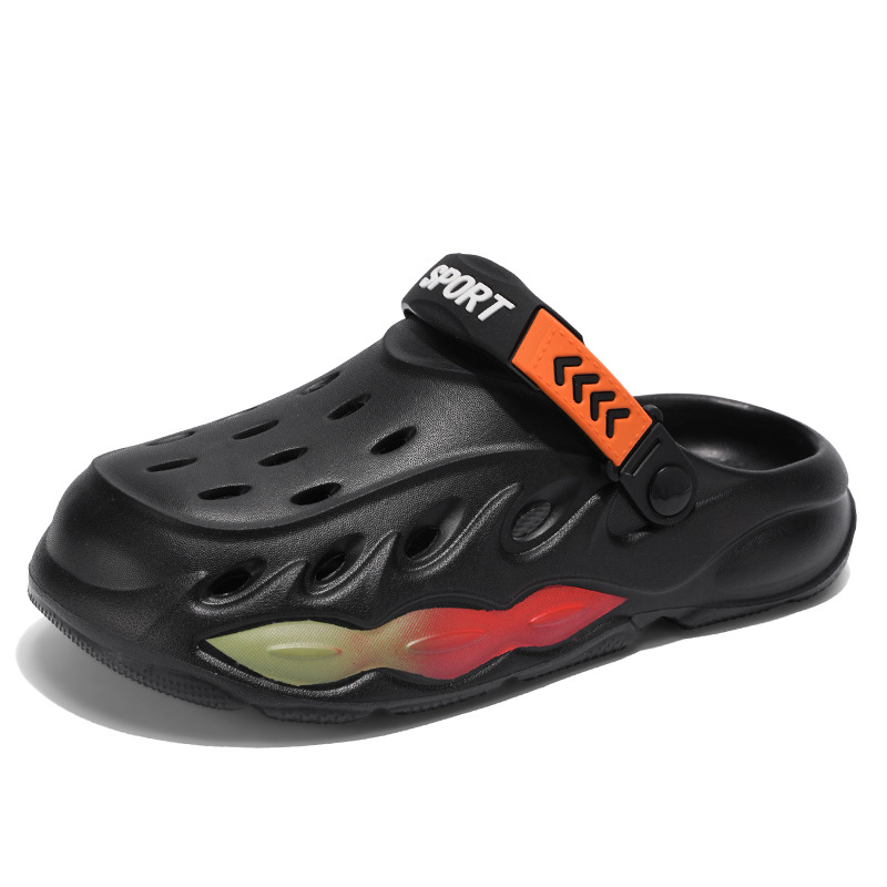 Zapatos con agujeros para hombres verano nuevo estilo al aire libre zapatos antideslizantes de suela gruesa EVA sandalias de playa casuales zapatos de jardín de moda