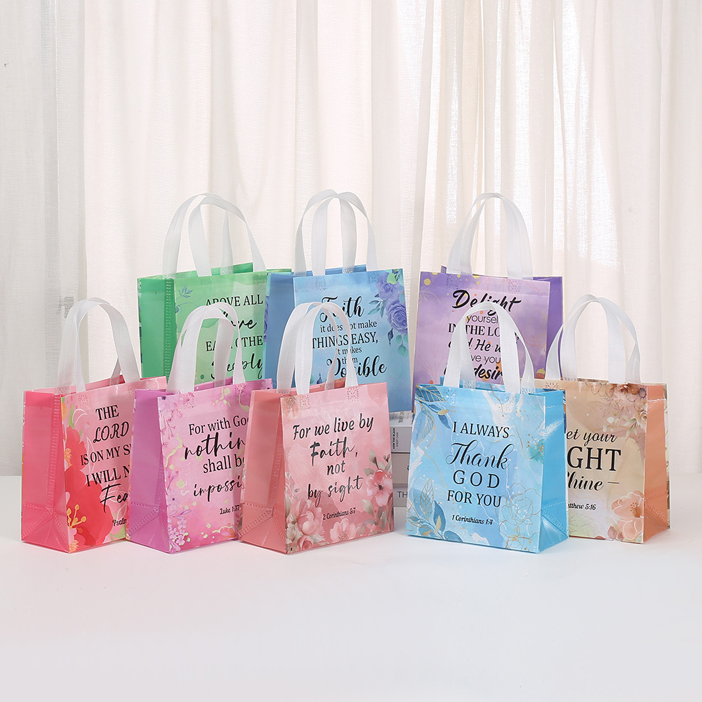 可折叠礼品购物袋圣礼手提袋礼物收纳袋无纺布包装袋外卖防水袋