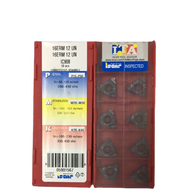 原装ISCAR伊斯卡螺纹车削刀片16ERM 12UN IC908挑丝不锈钢牙刀片