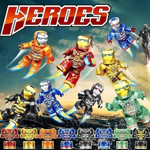 New Chinese Building Blocks Avengers Superhero Iron Man Minifigure Armor Kidsren Boy Assembly Toy Model