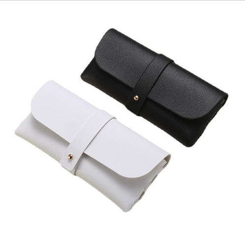  New Thick PVC Stud Buckle Glasses Case Cross-Border Sunglasses Case Myopia Leather Case Convenient Fashion Box