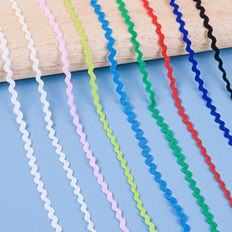 0.3CM correa ondulada en forma de S encaje marinería sofá cortina decoración encaje hecha a mano diy accesorios de ropa