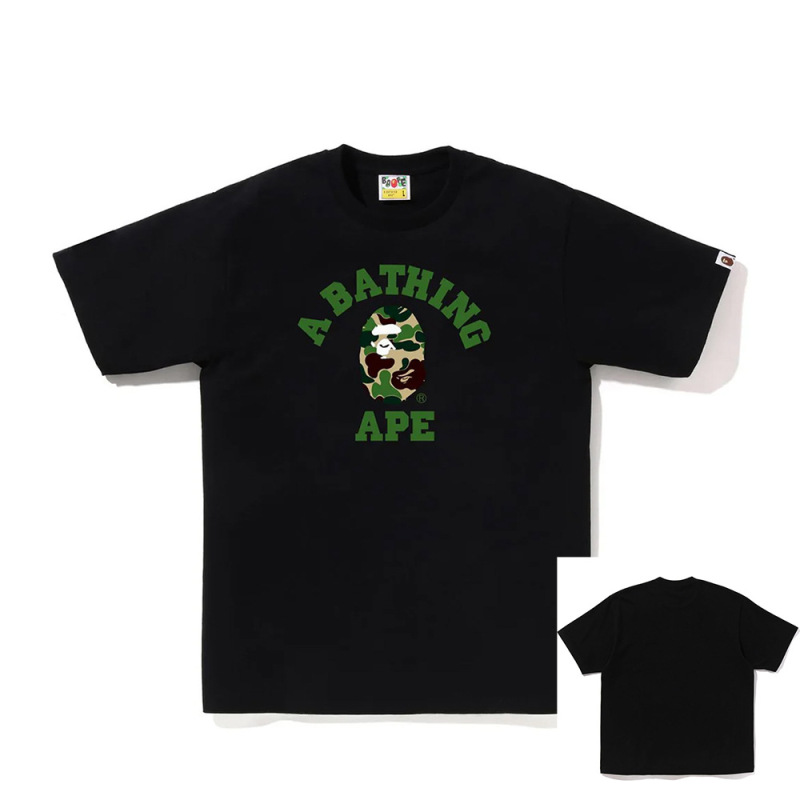 APE Ape トレンドブランド 外国貿易 ヘビーウェイト ピュアコットン ラウンドプリント ユニセックス ゆったり プレミアム 半袖 Tシャツ 25SS|undefined