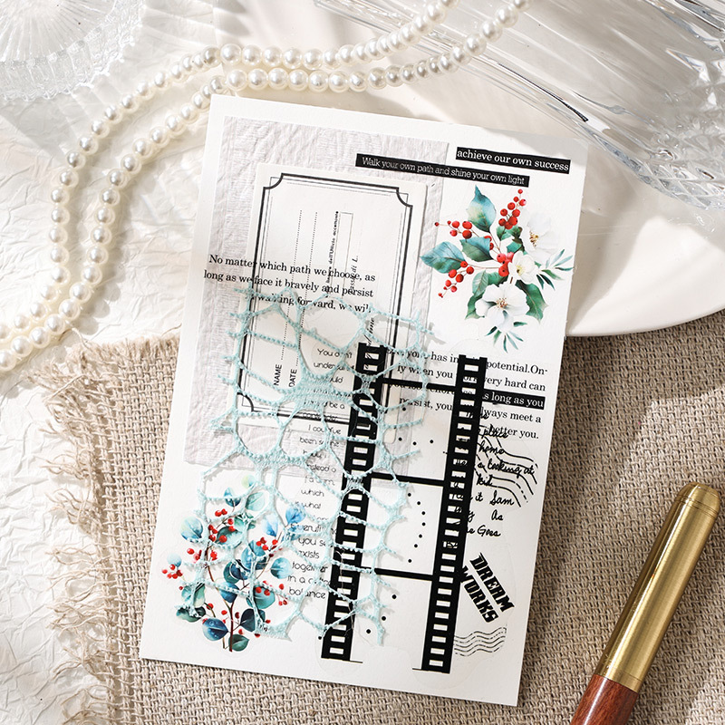 Antiguo sueño de sombra transparente pegatinas impermeables para mascotas diy pegatinas de diario diario retro transfronterizas pegatinas de material inglés