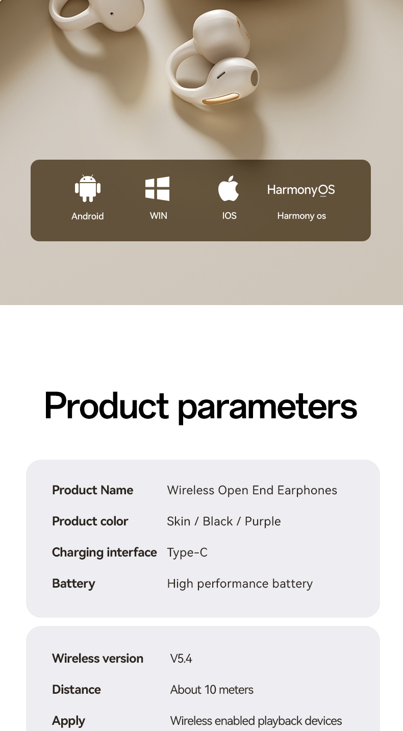 New 2025 OWS Open-Ear Earbuds – High-Fidelity, Smart AI Translation & Ear Clip Design_voghion.com