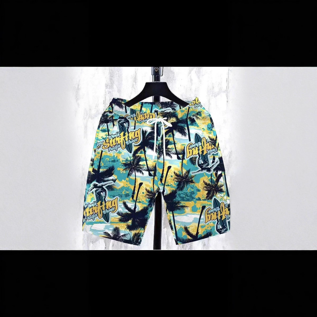 Летние шорты с принтом для мужчин, тонкие, для активного отдыха, подходят для острова Хайнань, пляжные шорты, для спорта на воде, повседневные широкие шорты, которые можно носить на улице.