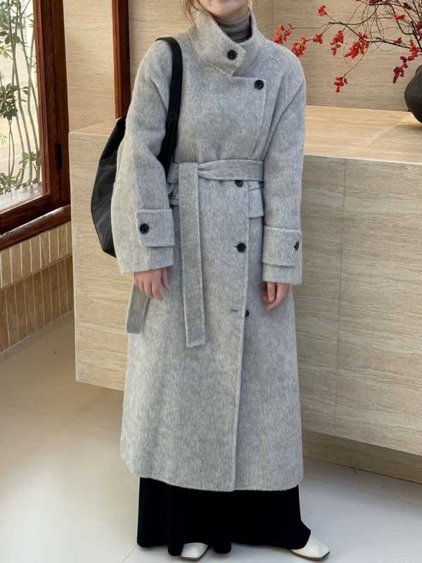 秘鲁之境--高奢苏丽羊毛极厚25立领加长阔版气质慵懒双面羊毛大衣|undefined
