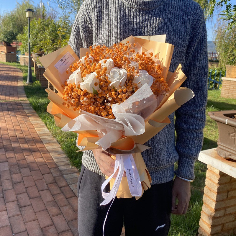 干花花束成品真花花花束香皂花玫瑰生日闺蜜男女朋友情人节礼物