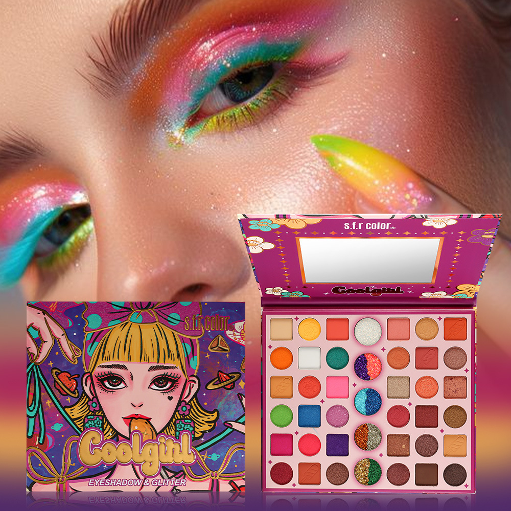 s.f.rcolor transfronterizo especializado en maquillaje de escenario de perlas mate multicolor dopamina papel de sombra de ojos maquillaje al por mayor