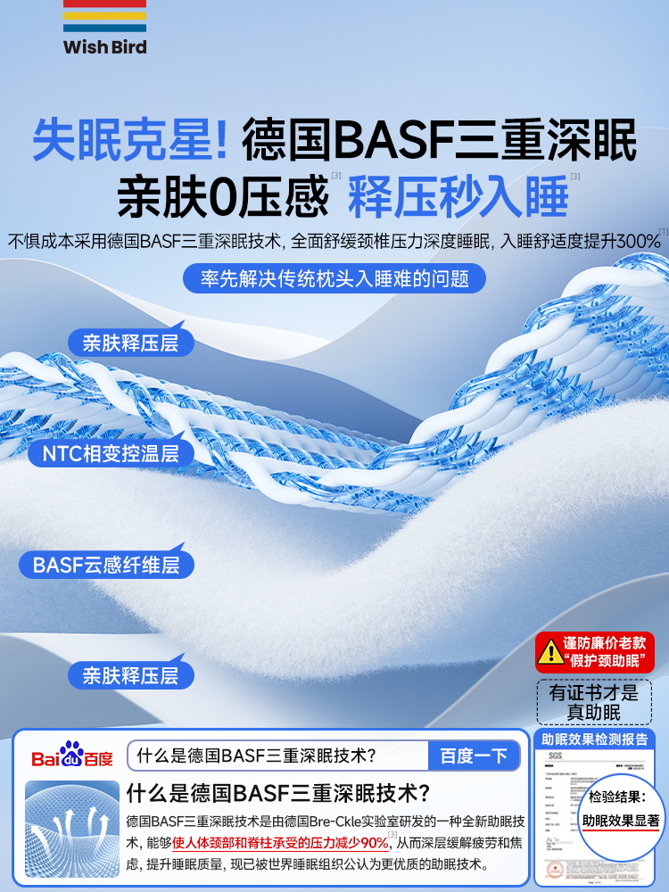 ✅【德国品牌】助睡眠枕头护颈椎记忆棉枕芯乳胶荞麦成人单人