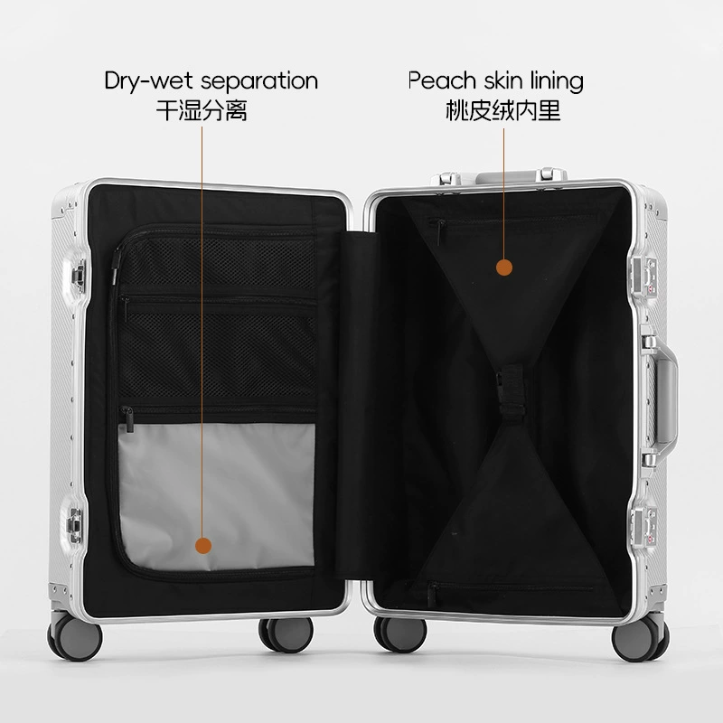Metal suitcase for men and women, Germany, aluminum-magnesium alloy, 20 inch, Birthday gift