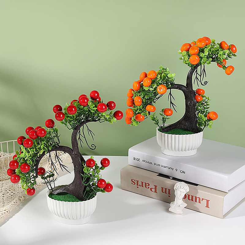 仿真盆栽假花盆景仿真水果盆景批發綠植水果情人樹盆景跨境貨源