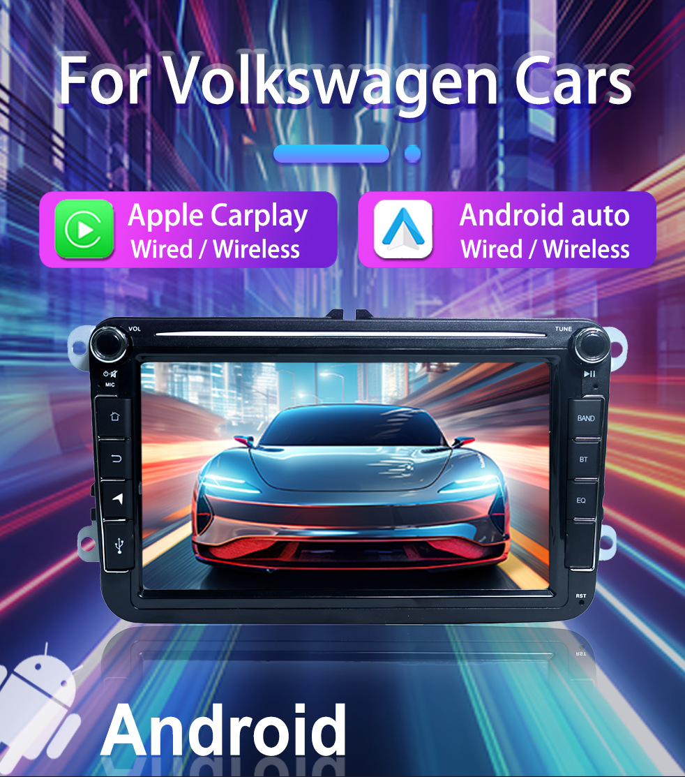 Suitable for 8-inch Volkswagen dedicated Android car navigation GPS Bluetooth HD reversing image wireless carpla