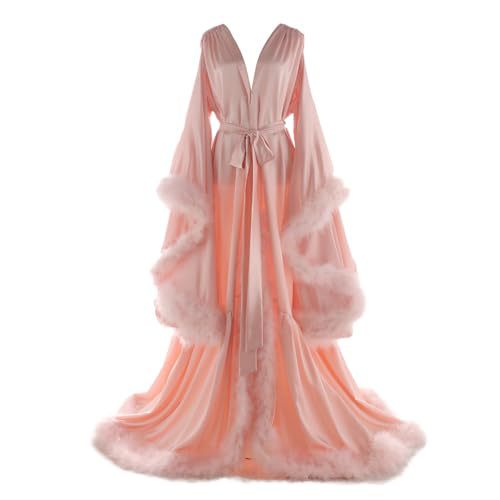 Foreign trade deep V-neck bell-sleeve mesh patchwork robe, waist-cinching long nightgown, maternity art photography outdoor shoot robe, supply source