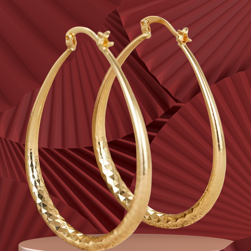 Hong Kong Hot-Selling Exaggerated Water Drop Glossy Women's Earrings Simple Fashion Versatile Temperament Hoop Earrings Polka Dot Design