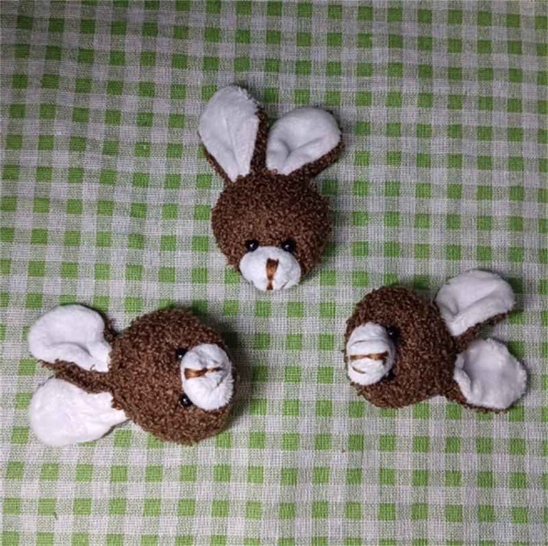 6cm 다크 브라운 토끼 머리