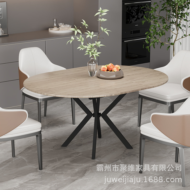 Hogar simple, mesa de té moderna, estilo de lujo ligero, mesa redonda, sala de estar, mesa de comedor ovalada elástica, mesa de comedor