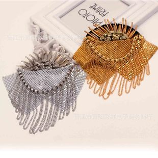 Cross-border New Suit Accessories Tassel Eaulets Performance Clothing Shoulder Flower Bead Cloth Stickers Accessories Accessories Decorations