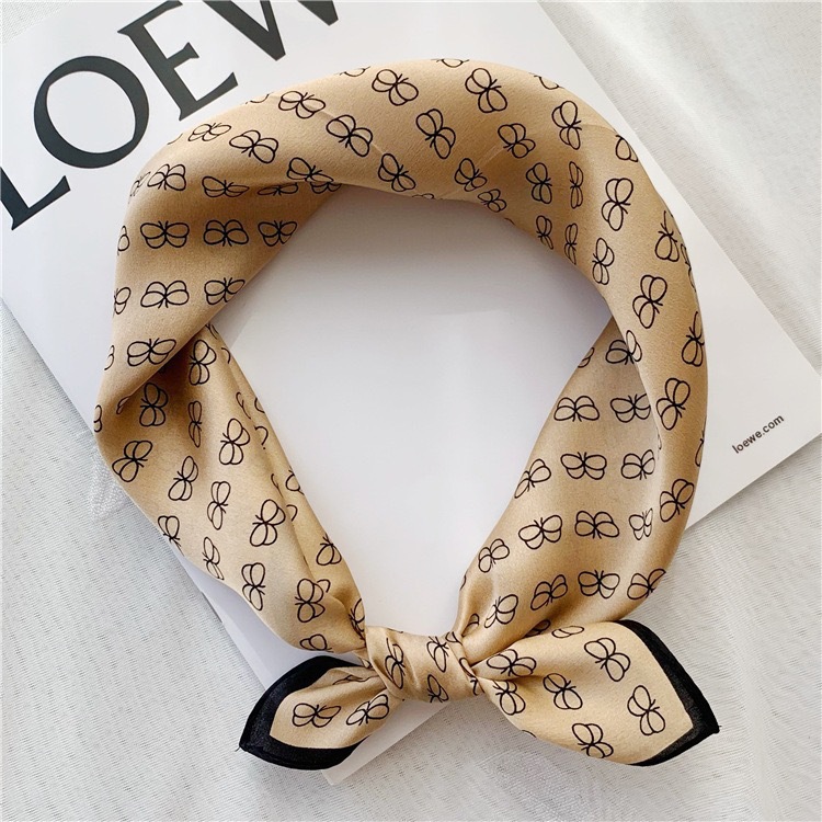 Decoración de verano bufandas de seda para viajeros bufandas profesionales 70x70 pequeñas bufandas cuadradas accesorios de mujer ataduras de cabello seda simulada