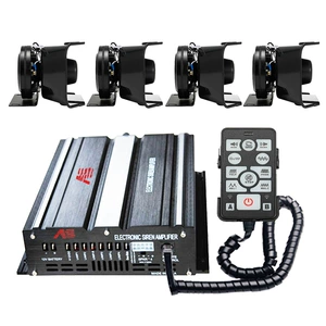 Car-mounted alarm siren with loudspeaker, 12V high-power 800W siren, wired high-pitched horn, model A8E-2 + black horn