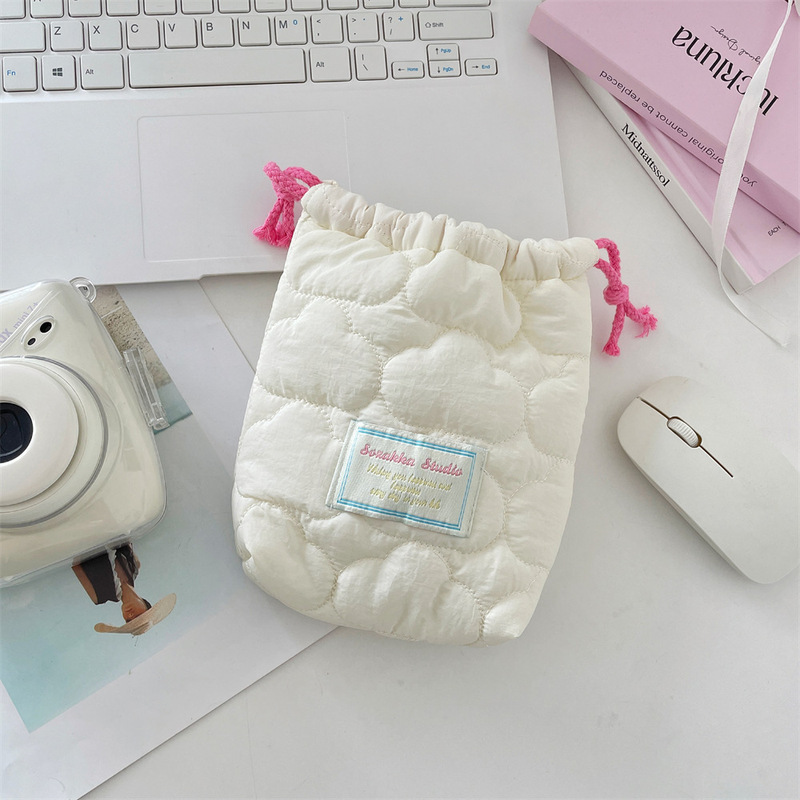 51121 ins かわいいキルティングコットンカメラ収納袋 ccd ポラロイド収納袋ソフト落下防止防塵小さなバッグ|undefined