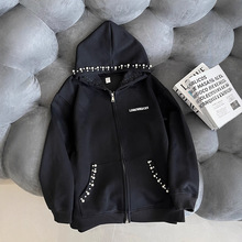 实拍特价大码女装200斤长袖t恤卫衣秋季拉链开衫外套新款连帽上衣