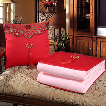 中国结刺绣绸缎多功能抱枕被两用靠垫被枕头被午休空调被logo