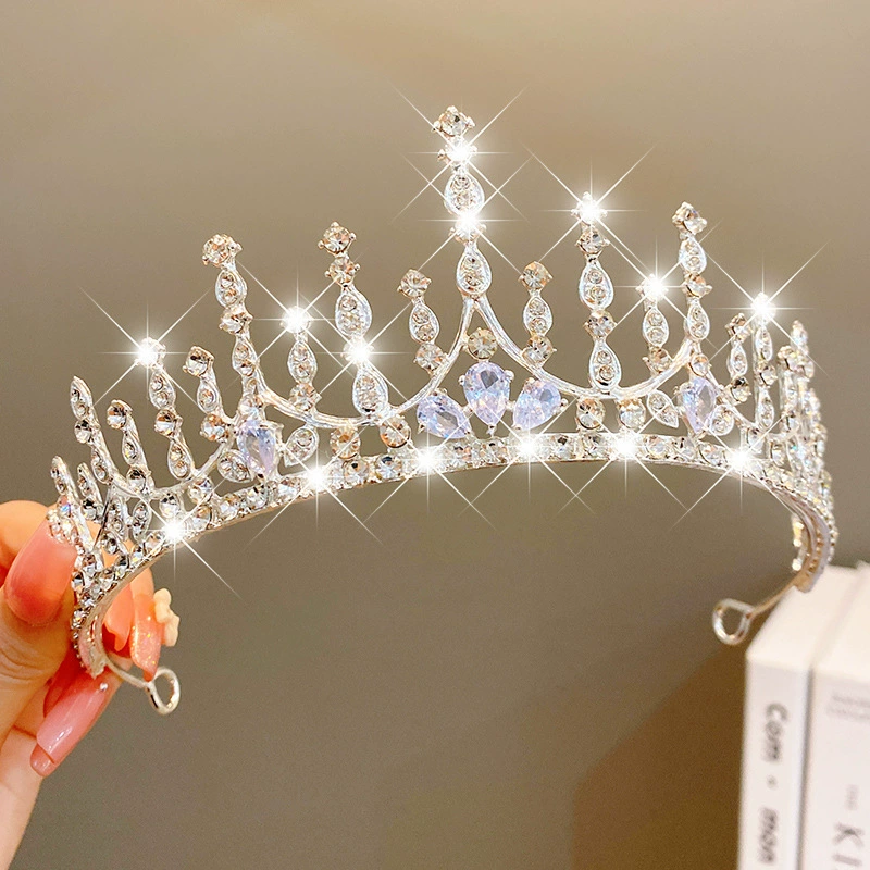Детская тиara-ободок для princess, корона для волос, подарок на день рождения, декоративная стиль с кристаллами-сикра