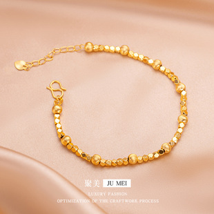 Xiaohongshu Advanced Gold Bracelet Sanding Golden Golden Cat Eye Ball Blight Blit Di beads small block bracelet