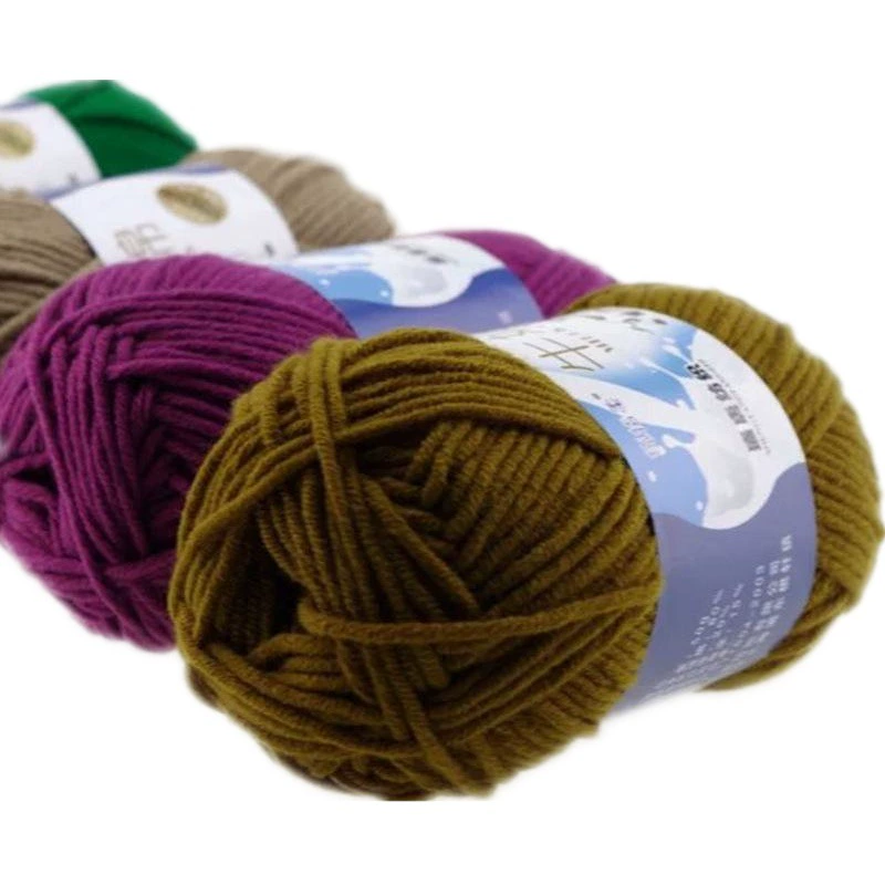 5 нитей молочный хлопок шерсть кукла нить детский крючок обувь DIY вязание крючком нить ручной работы материал сумка тканая Пять нитей оптом