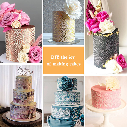 Cake lace spray mold, sugar powder sieve, pattern spray paint mold, DIY graffiti printing template, hollow baking tool